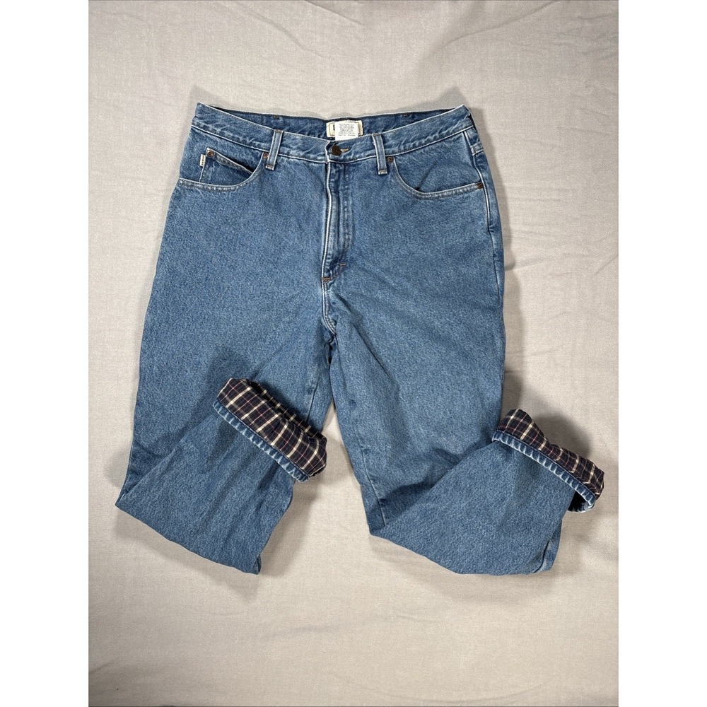 L.L. Bean Flannel Lined Jeans Mens 33x29 Denim Workwear Gorpcore Casual